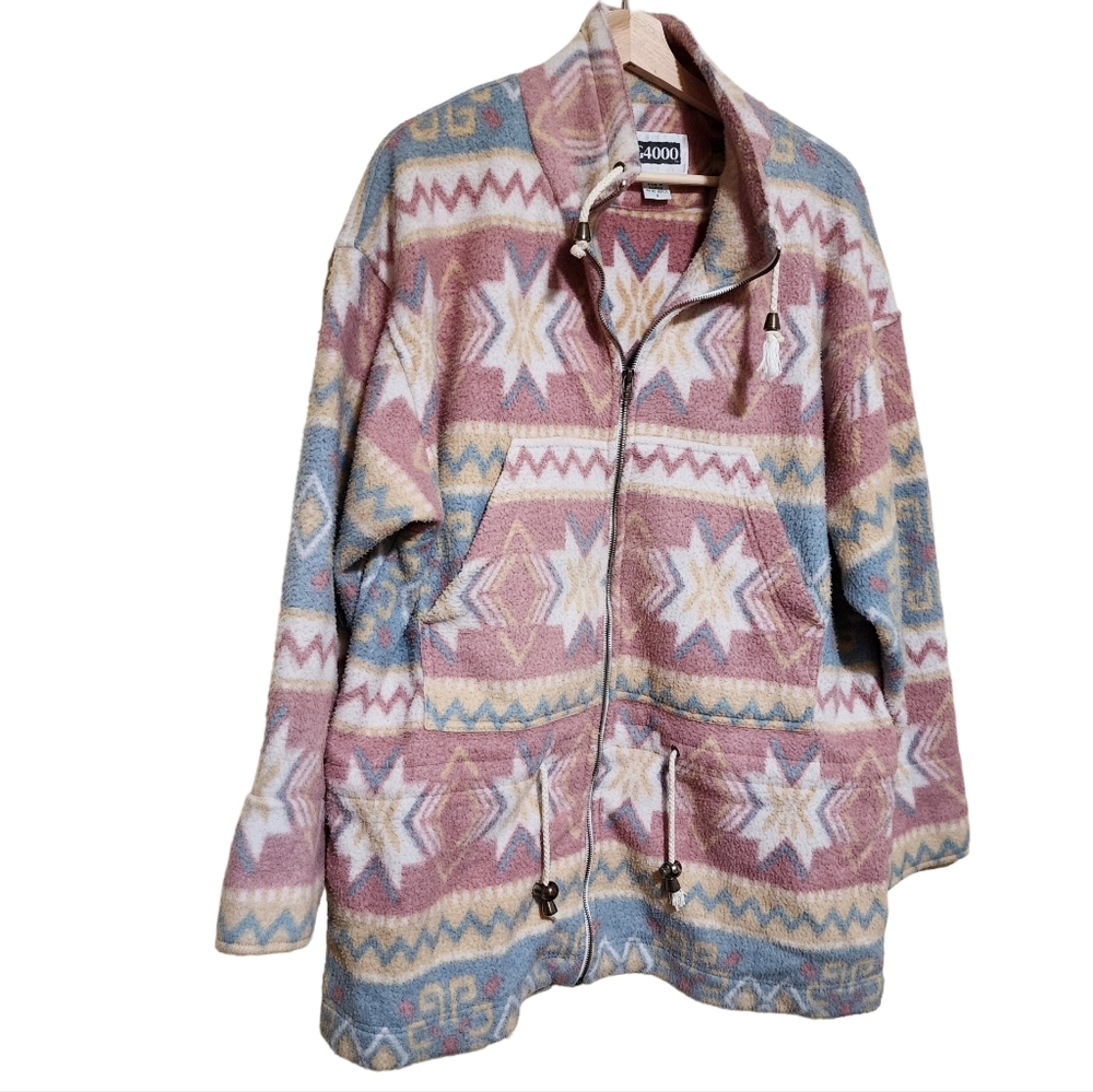 Vintage Aztec Print G4000 Full Zip Fleece Size Small Pre Owned Condition Unisex